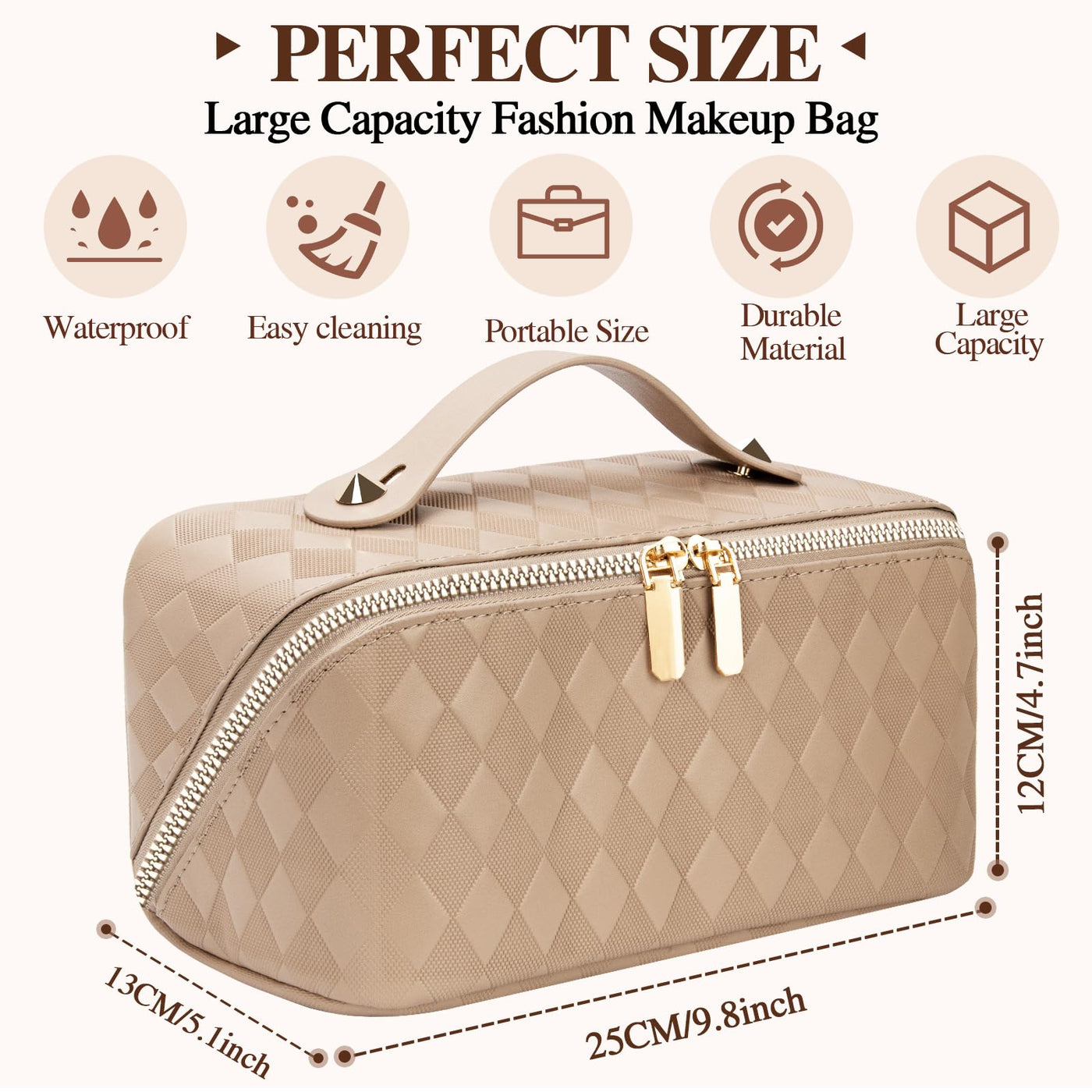 Cosmetic Bag Portable Travel Make-up Bag with Large Capacity Waterproof Organize