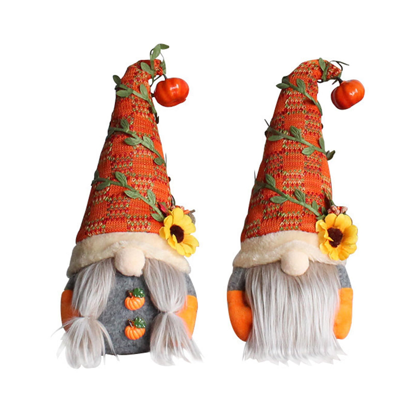 Autumn gnome decoration, 2 pieces handmade harvest festival faceless doll gnome, for Thanksgiving Halloween