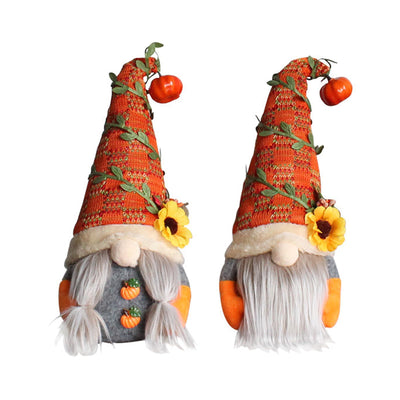 Autumn gnome decoration, 2 pieces handmade harvest festival faceless doll gnome, for Thanksgiving Halloween