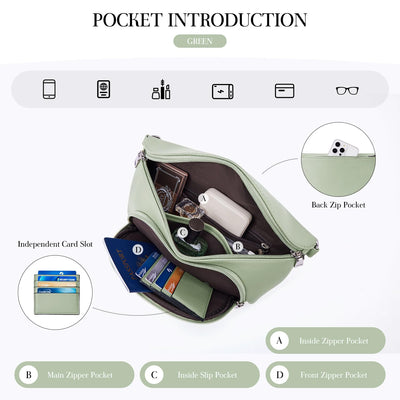 Sacs à bandoulière, sac à bandoulière en cuir végétal, sac à bandoulière pour dames, pochette de poitrine avec fente pour cartes, blocage RFID, avec large bandoulière détachable et réglable