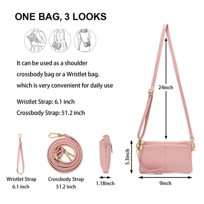 Small Triple Zipper Shoulder Bag