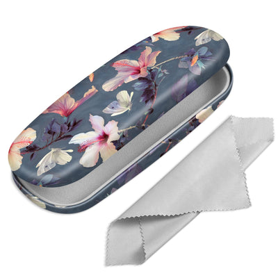 Portable hard shell glasses case with glasses cleaning cloth - case for glasses and sunglasses