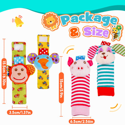 Jouets pour Bébés 14 Pièces Hochets Ensemble de Dentition Jouets pour Bébés