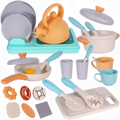 Children's kitchen accessories, children's kitchen toy cookware, children's play kitchen set, pot set for role play