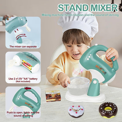 Set de Jeux de Cuisine Pour Enfants, Jouet pour Enfants à partir de 3 Ans, Accessoires de Cuisine de Jeu avec Machine à Café, Mixeur, Mixeur, Jouet de Cuisine, Jeu de Rôle
