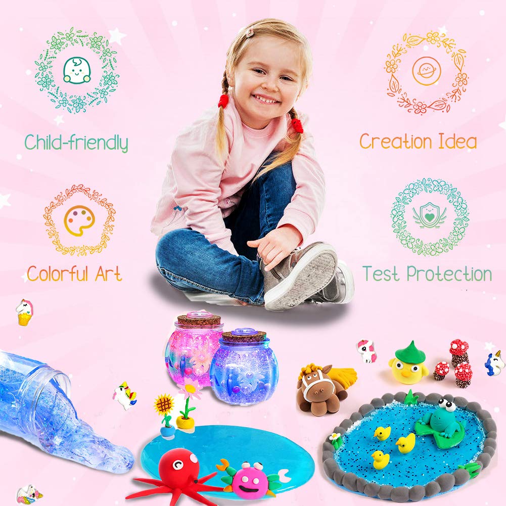 Kit Slime-12 couleurs Crystal Slime, faites votre propre Slime avec des paillettes Charms Tool