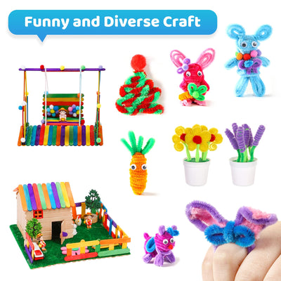 Kit de bricolage pour enfants, 2000 pièces kit de bricolage fournitures pour bricolage cure-pipe yeux googly perles scrapbooking créatif