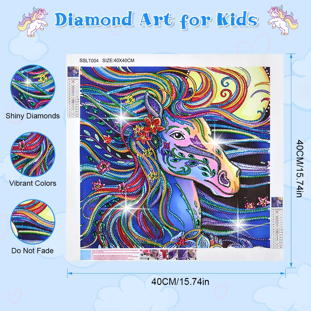 Diamond Painting DIY Diamond Painting Colorful Horse, 5D Diamond Painting Cross Stitch Full Diamond