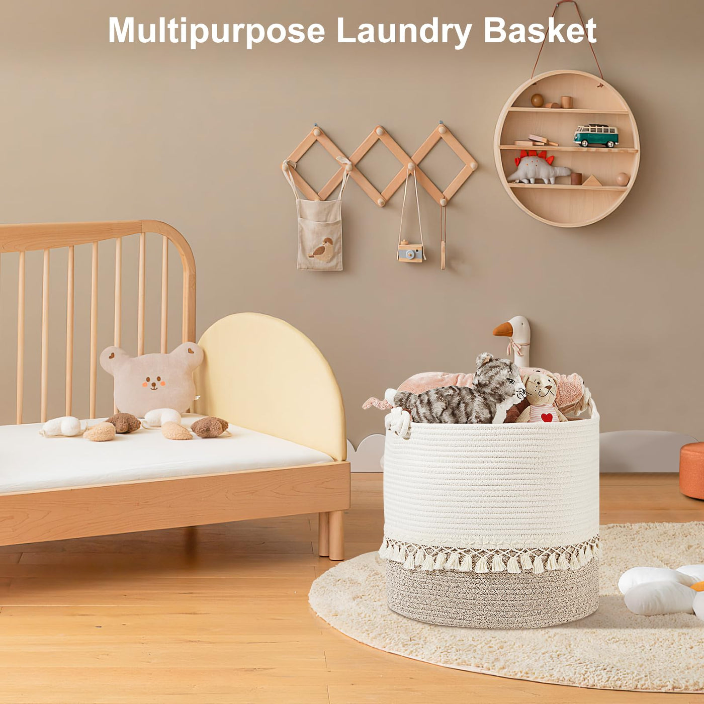 Panier à linge en coton Tissé