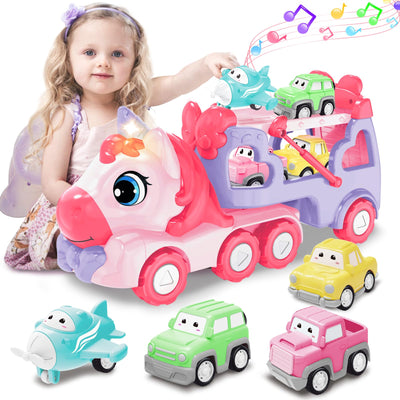 Car toy 5 in 1 truck toy for toddler, lights and music