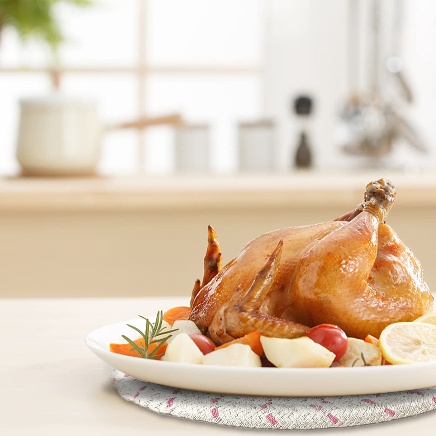 Support de Pot Chaud de Tapis de Tissage de Fil de Coton