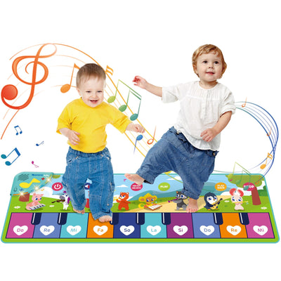 Tapis de piano pour enfants, tapis de musique pour enfants avec 8 instruments 17 chansons, tapis de danse pour bébé, tapis de piano, jeu musical pour les tout-petits.