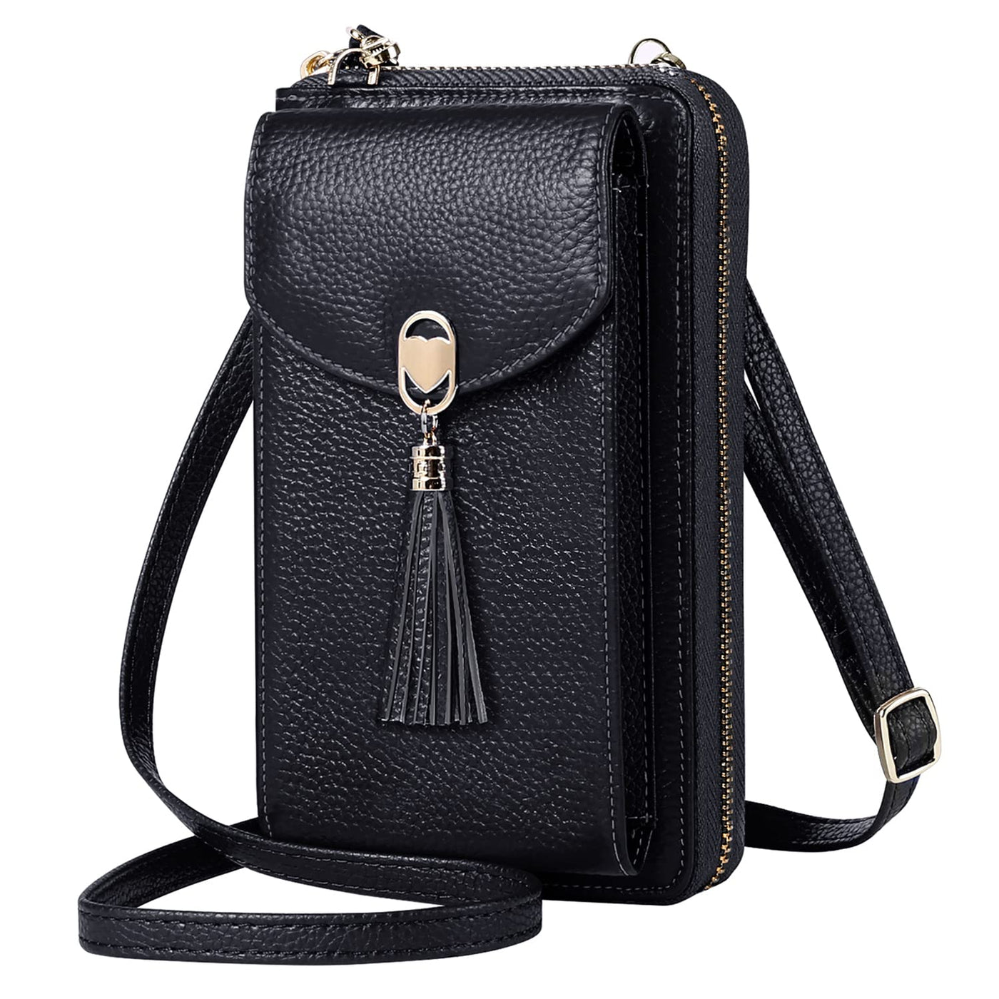 Cell phone shoulder bag leather cell phone shoulder bag RFID protection small crossbody