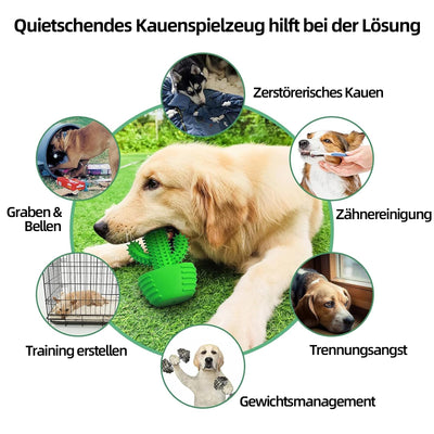 Jouet pour chien pour mâcher agressivement, jouet à mâcher pour chien presque indestructible, jouet pour chien grinçant pour chiens de taille moyenne, jouet pour chien en caoutchouc robuste et durable (Cactus).