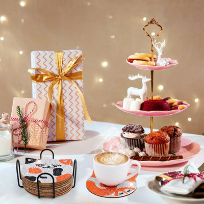 10pcs Diamond Painting Coasters With Holder