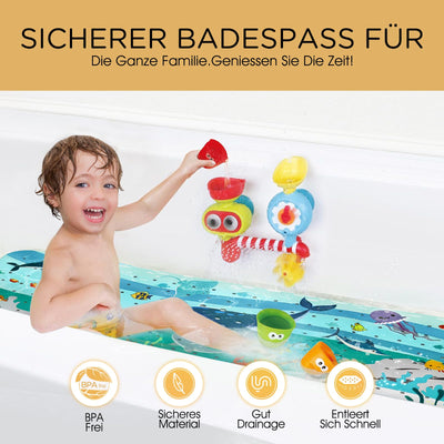 Tapis de bain antidérapant Children，free Contient 2 crochets de suspension et une crépine en silicone