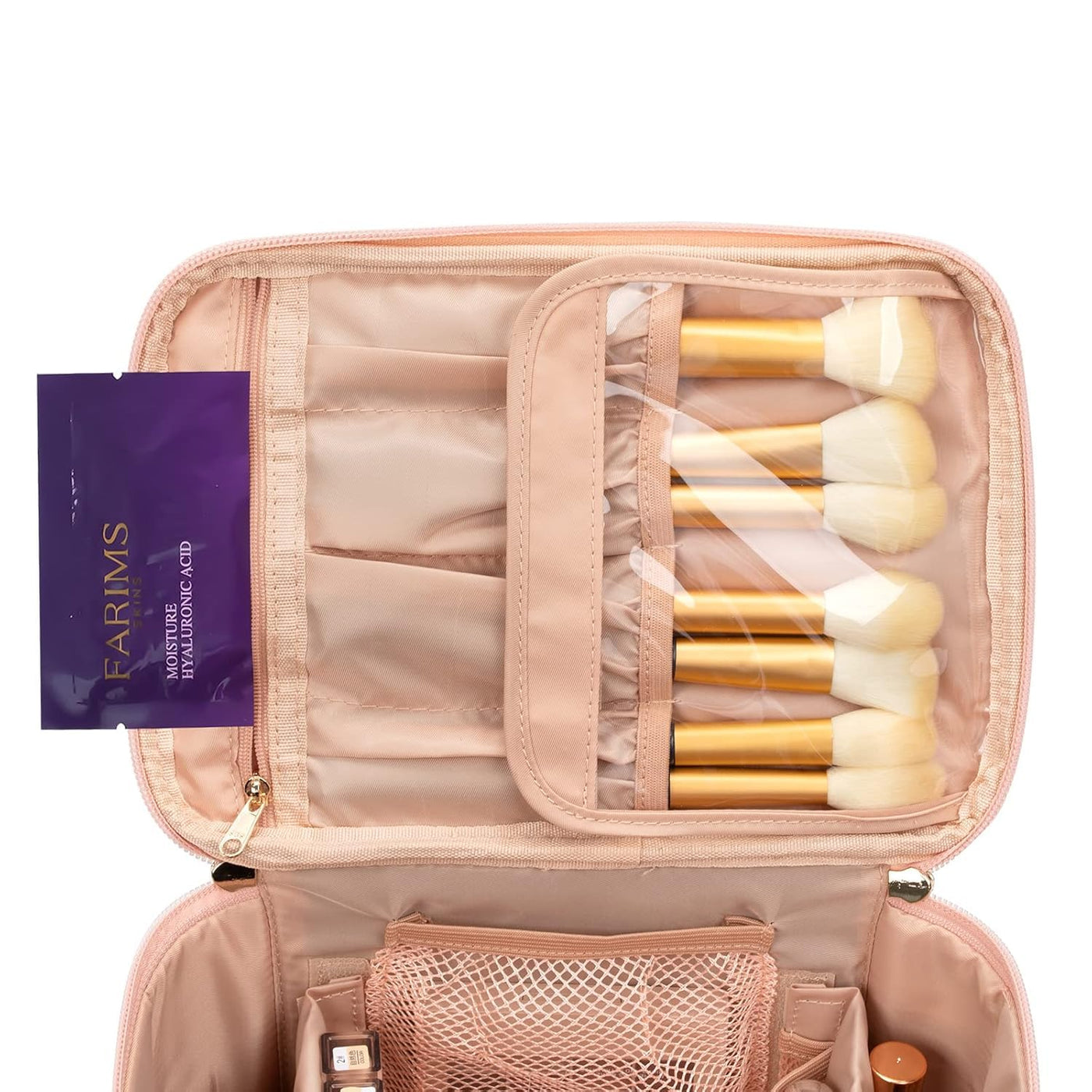 Trousse de maquillage de voyage Trousse de maquillage avec poignée et séparateur