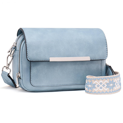 Handy Umhängetasche, Vegan Leder Crossbody Bag Umhängetasche mit verstellbarem abnehmbarem breitem Riemen