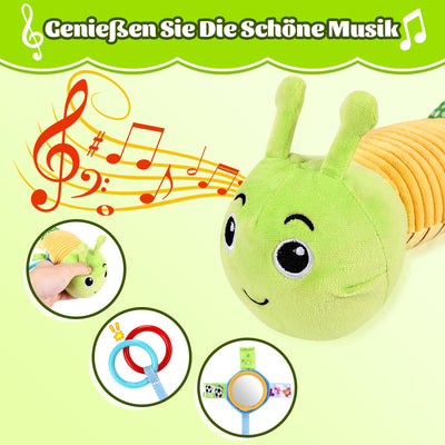 Peluche chenille musicale pour bébé, peluche chenille avec règle, jouet à saisir pour bébé qui s'ébroue, jouet peluche bébé