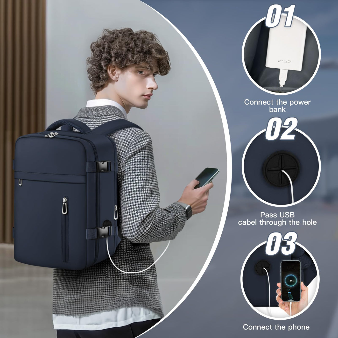 Hand Luggage Airplane Travel Backpack, Hand Luggage Backpack