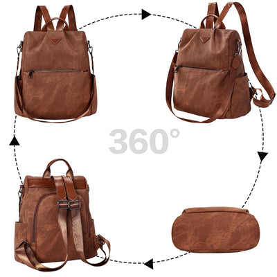 Backpack small,vegan leather city backpack,backpack handbag anti-theft,elegant daypack for office,commuting,work