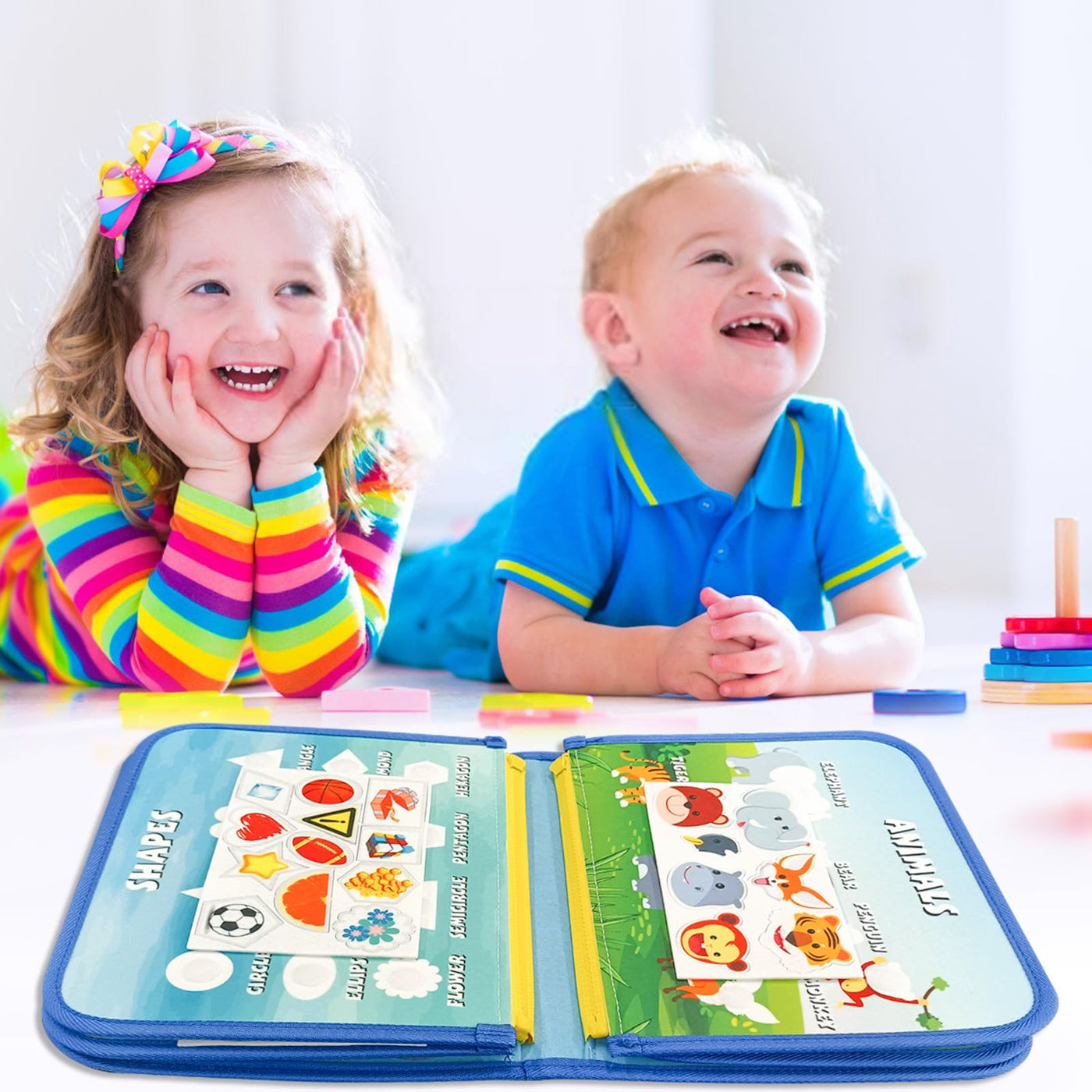 Tableau d'activité pour les tout-petits, jouet de motricité, jouet d'apprentissage sensoriel pour bébé, tableau de motricité pour les voyages en voiture ou en avion.