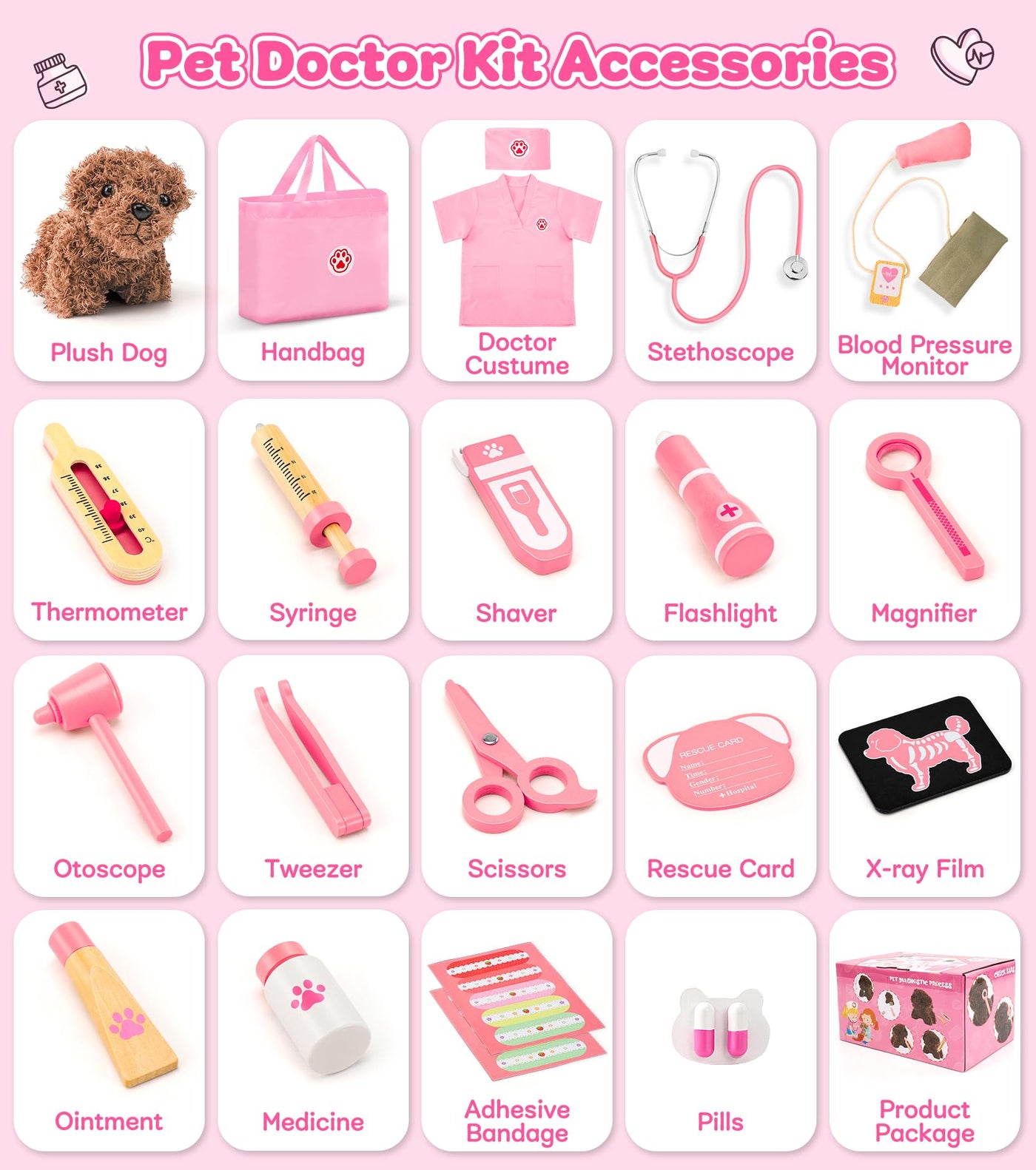 Vet Toy Kids With Plush Dog High Simulation Stethoscope Role Play Kids