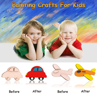 Set de peinture pour enfants, set de bricolage pour enfants 40 pièces aimant frigo pour peinture et bricolage aimant en bois