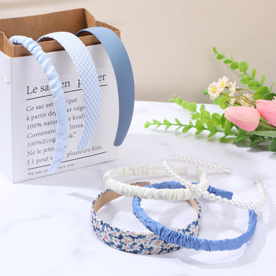 Serre-têtes à la mode Set de 7 serre-têtes antidérapants Bandeaux multicolores en tissu mignon et scintillant