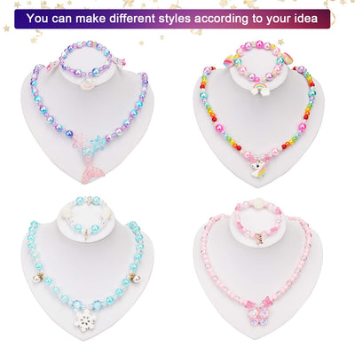 kit de bricolage pour enfants, perles pour la fabrication de bijoux 400pcs+, collier bracelet DIY