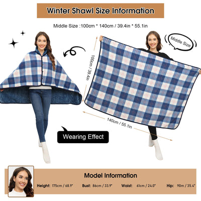 Winter scarf with button Soft blanket scarf Fleece oversized poncho Cape Pullover