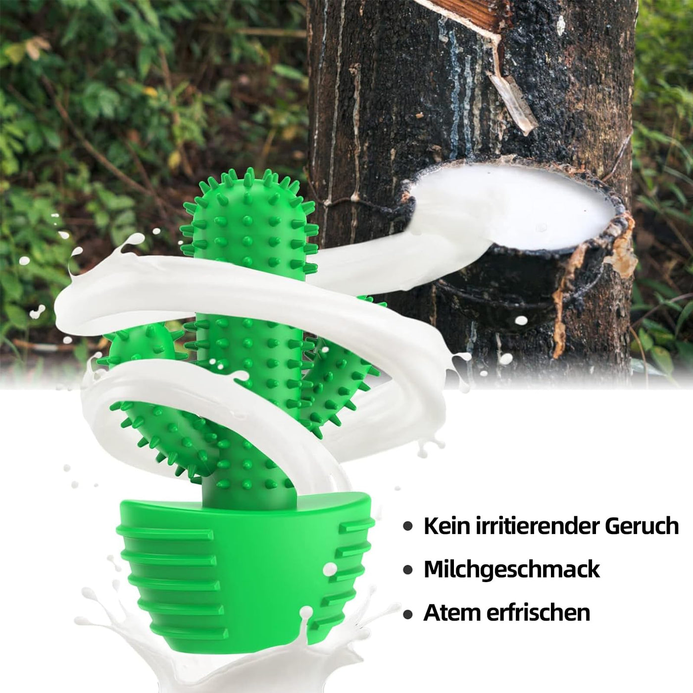Jouet pour chien pour mâcher agressivement, jouet à mâcher pour chien presque indestructible, jouet pour chien grinçant pour chiens de taille moyenne, jouet pour chien en caoutchouc robuste et durable (Cactus).