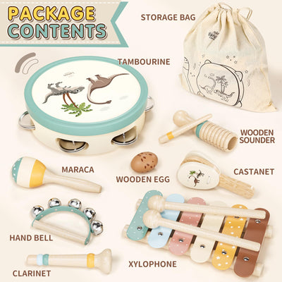 Instruments de musique pour enfants, ensemble d'instruments avec xylophone et tambour pour le jardin d'enfants, jouet d'apprentissage de la musique