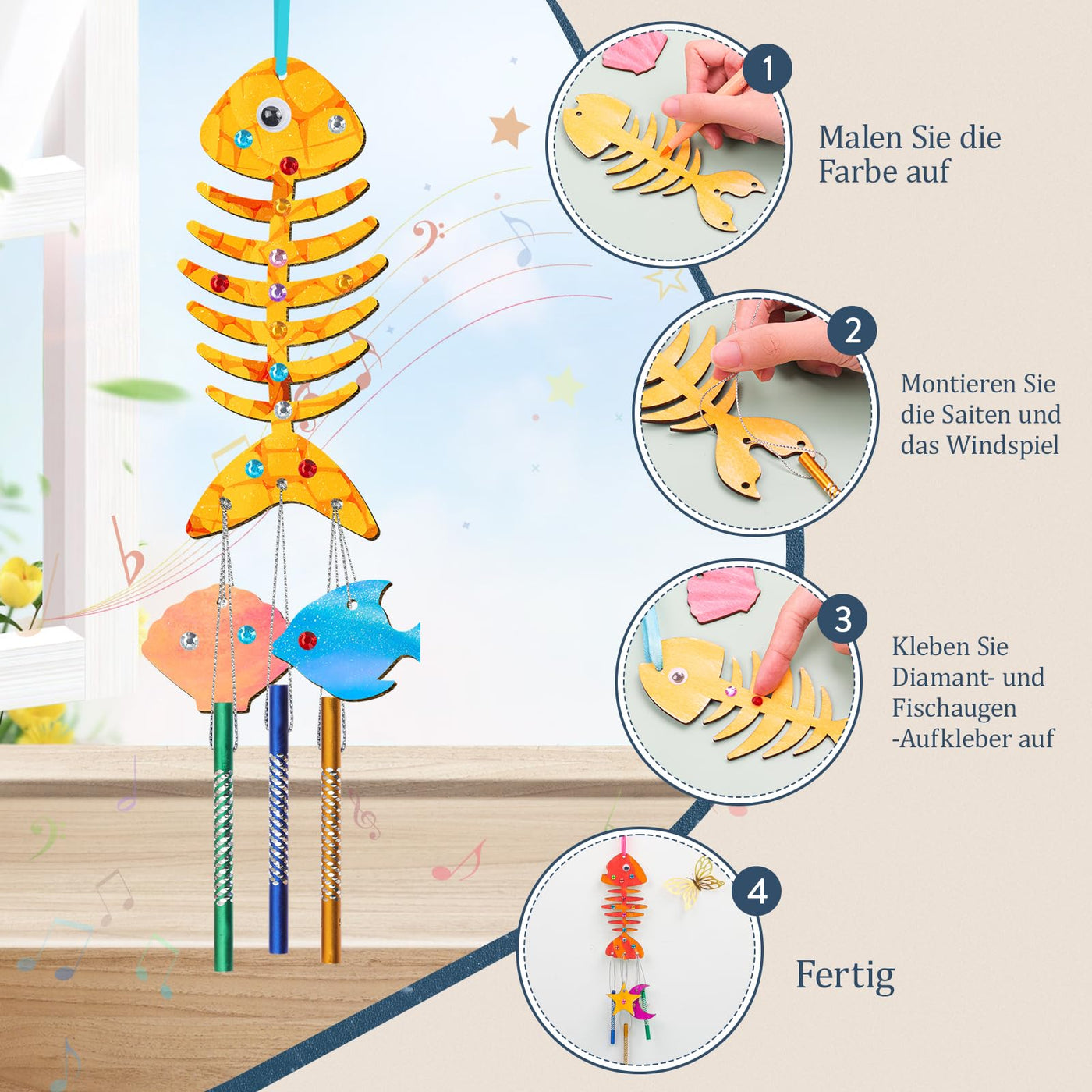 Wind chime craft set for children