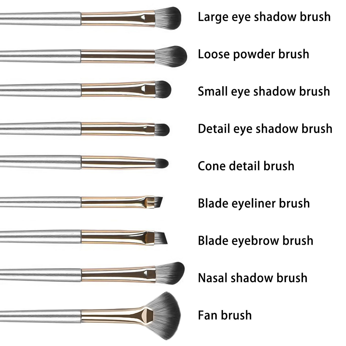 Eye Shadow Makeup Brush 9 Pieces