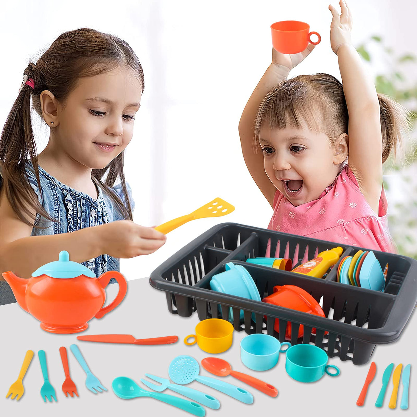 Set d'ustensiles de cuisine avec plus de 40 accessoires de cuisine pour enfants