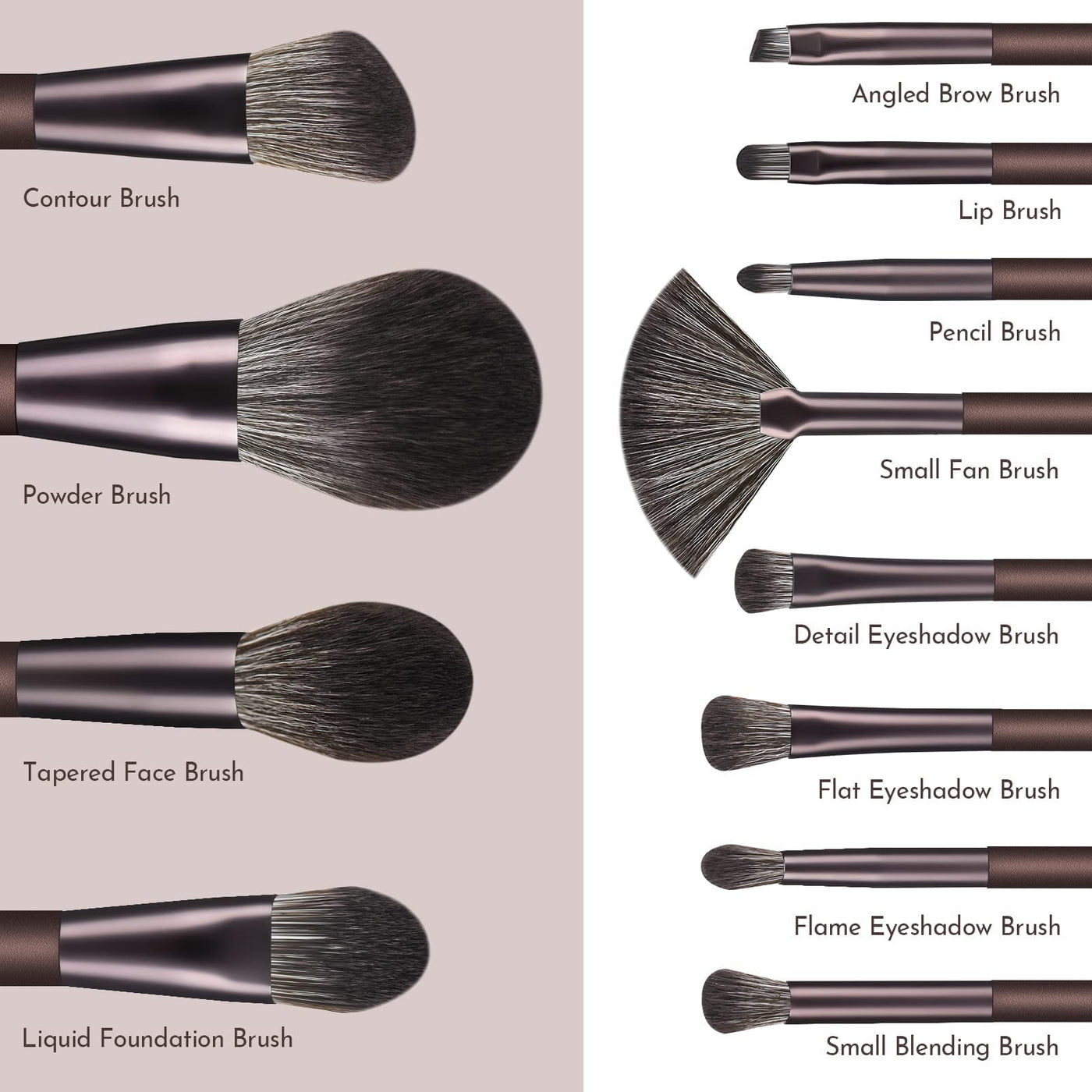 Ensemble de Pinceaux de Maquillage 12 Pièces Premium