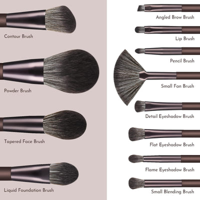 Ensemble de Pinceaux de Maquillage 12 Pièces Premium