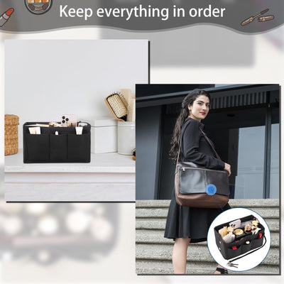 bag organizer shopper, multi-pocket handbag inner bag