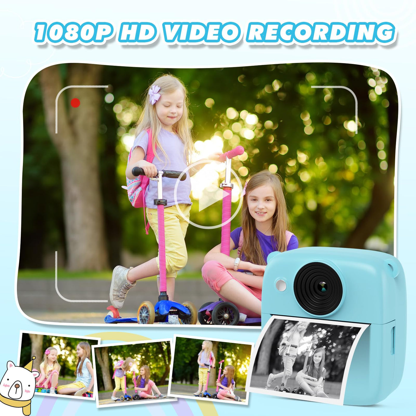 Kids camera instant camera, instant camera kids with card & printing paper