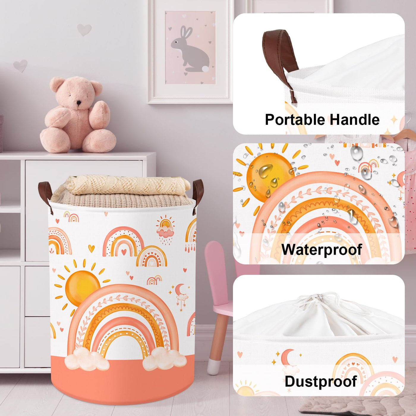 Kinderwäschekorb mit Griff Faltbarer Wäschekorb für Spielzeug