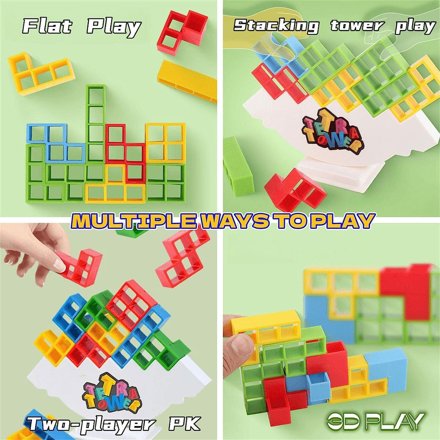 48 pieces Tetra Tower Game,Tetris Tower Balance Game,Tetris Balance Toy