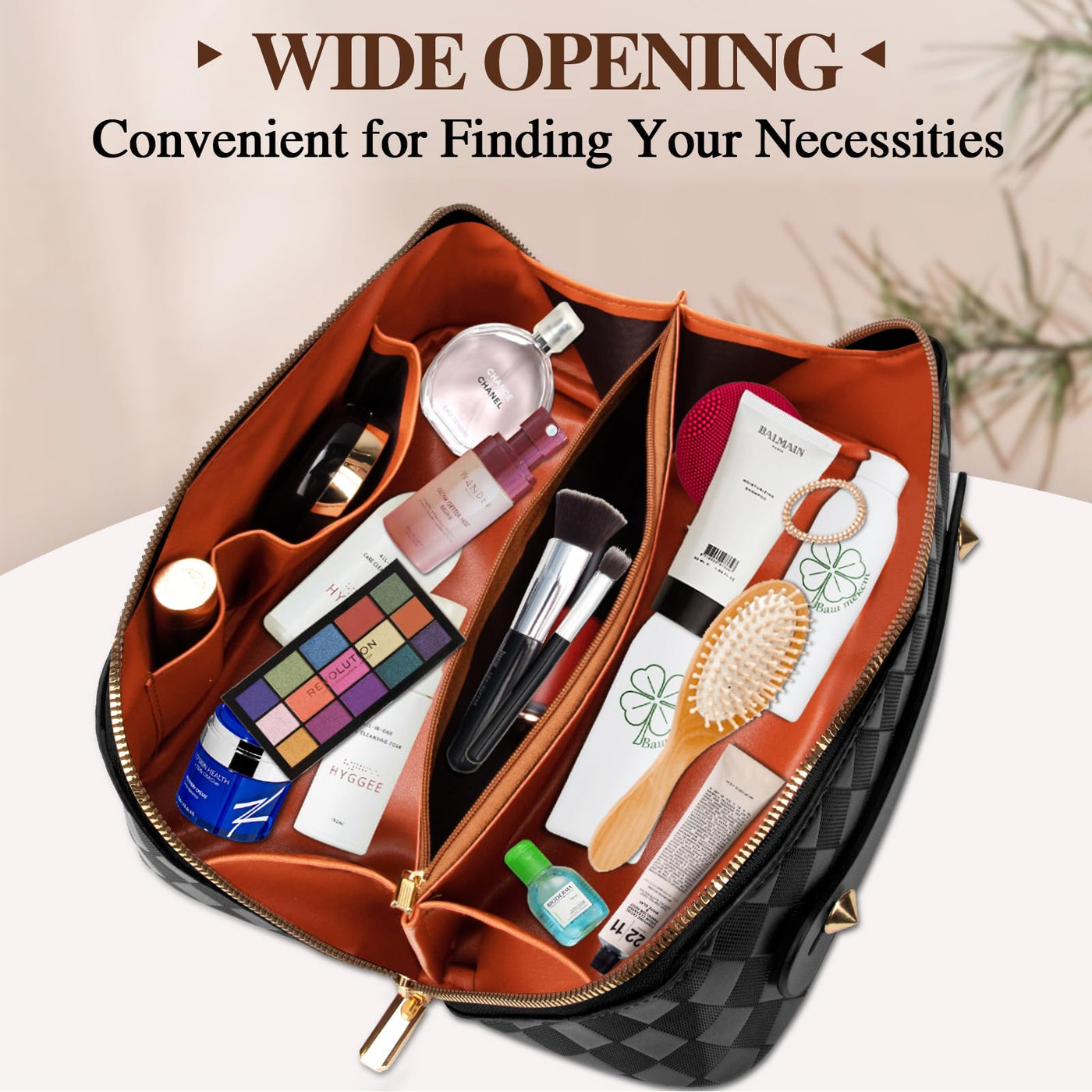 Cosmetic Bag Portable Travel Make-up Bag with Large Capacity Waterproof Organizer