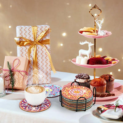 10pcs Diamond Painting Coasters With Holder