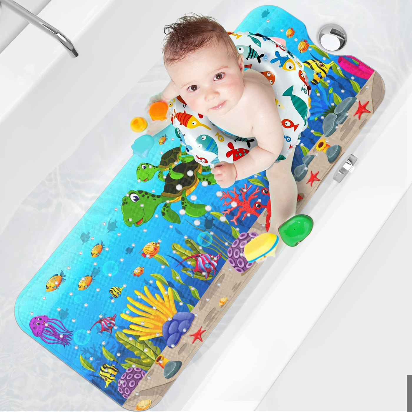 Bath mat for children, non-slip bath mat for children, extra comfortable non-slip mat, baby shower mat with suction cups