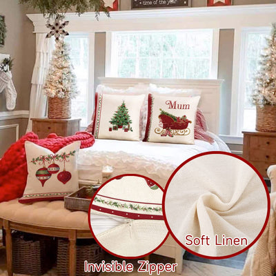 Christmas cushion cover set of 4 cushion covers decorative cushions linen cushion covers