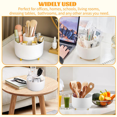 360° Make up Organizer, Brush Holder Cosmetic Storage with 5 compartments