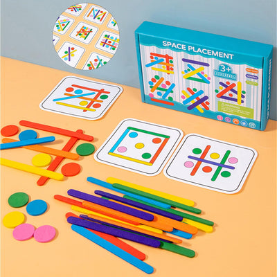 Regenbogen Stick Puzzle Spiel, Tangram Kinder, sensorische Feinmotorik Konzentration Spiele