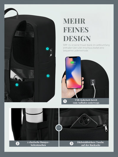 Grand sac de voyage bagage à main avion sac à dos antivol