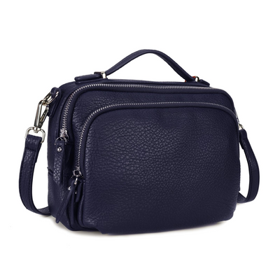 Umhängetasche mit Reißverschluss, Crossbody Bag, Lederhandtasche klein